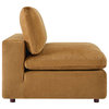 Modway Commix Down Filled Performance Velvet Armless Chair in Cognac Brown