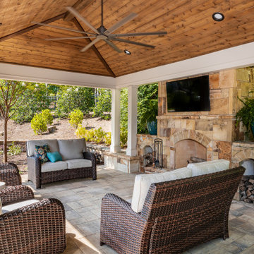 Outdoor Living Space with Pool in Milton