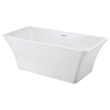 Kenilworth 67"x29.5" Acrylic Freestanding White Bathtub, Chrome