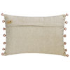 Beige Cotton 12"x26" Lumbar Pillow Cover Nursery, Kids, Pom Pom - Bambi Dreams