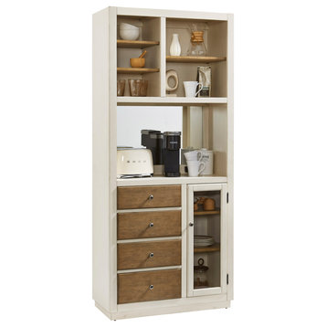 Four Drawer Coffee Bar With Shelves and Power Outlets by Pulaski Furniture