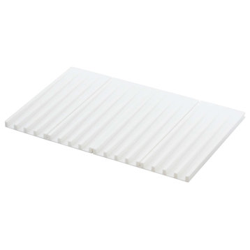 Folding Dish Drainer Mat, Silicone, Collapsible, White