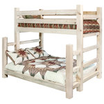 Montana Woodworks - Homestead Collection Twin Over Full Bunk Bed, Clear Lacquer Finish - From Montana Woodworks , the largest manufacturer of handcrafted, heirloom quality rustic furnishings in America comes the Homestead Collection line of furniture products. Handcrafted in the mountains of Montana using solid, American grown wood, the artisans rough saw all the timbers and accessory trim pieces for a look uniquely reminiscent of the timber-framed homes once found on the American frontier. This wonderful twin over full bunk bed provides for a bit more room in the bottom bunk. The full bunk bed on the bottom being wider, extends past the width of the twin upper bunk. Both the upper and lower bunks come with a "bunky board" mattress support. Careful assembly by hand ensures the bed will last a lifetime. Mortise and tenon joinery throughout. For safety reasons, the upper and lower bunks cannot be separated. Headroom between lower and upper bunks is approximately 44 inches. Headboard and footboard features a built in ladder. Maximum mattress thickness for top bunk is 8" Some assembly required. This item comes professionally finished with a premium grade lacquer finish. 20-year limited warranty included at no additional charge.