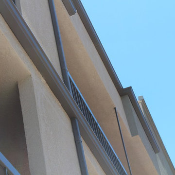 Bronze Seamless Rain Gutters, on an Apartment Building in Eagle Rock