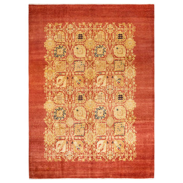 Eclectic, One-of-a-Kind Hand-Knotted Area Rug Pink, 9' 0" x 12' 4"