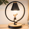 Le Brassus | Creative LED Table Lamp with a Figurine , Black, Girl