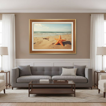 A Moment of Serenity Starfish on Beach Transitional Wall Art