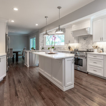 Dramatic Changes to Achieve an Amazing More Open & Functional White Kitchen
