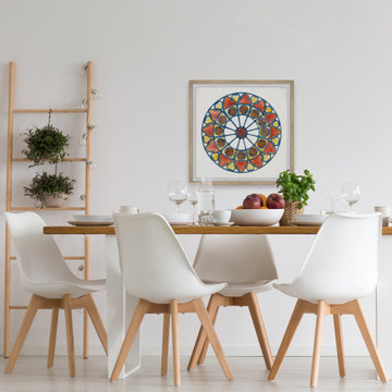 "Festive Circles" Framed Painting Print