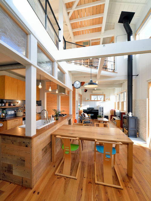 Asiatische Esszimmer mit Kaminofen Ideen, Design & Bilder | Houzz