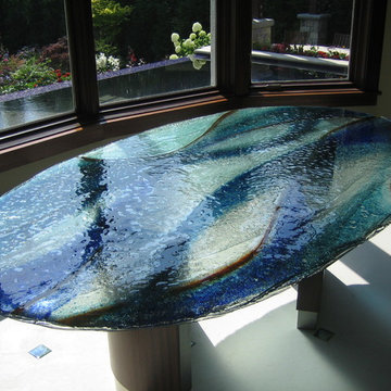 Fused Watercolor Table Top