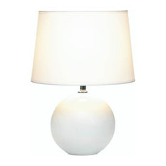 White Round Base Table Lamp