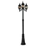 Artcraft - Artcraft Classico Post Light AC8099BK - Black - Classico outdoor 3 lite post, European styled lantern-up with clear glassware and in black finish