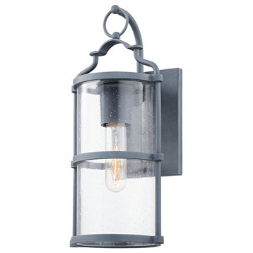 Burbank One Light Exterior Wall Sconce, Weathered Zinc