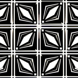 0611 Aluminum Backsplash Tile - Glossy Black & Glossy White - Wallpaper