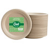Oak PLUS Sugarcane Plates, 300 Pack, Natural, 9"