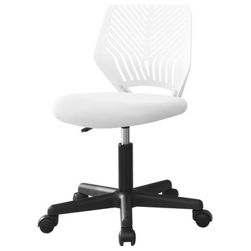 Office Chair, Swivel, Ergonomic, Computer Desk, Work, Juvenile, Metal, White