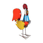 Recycled Metal Farmhouse-Garden Decor-Rooster, Multi-Colored, Large