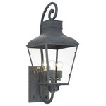 Crystorama - Crystorama DUM-9803-GE 3 Light Outdoor Wall Mount in Graphite - Inspired by classic street lanterns of the past, the Dumont's vintage-style design will add old world charm to your exterior. The graphite finish paired with clear glass panels and durable steel construction exudes a classic look suitable to work with any home. Its striking look is sure to add curb appeal.