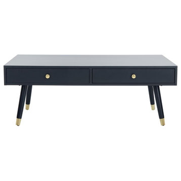 Levinson Gold Cap Coffee Table, Navy