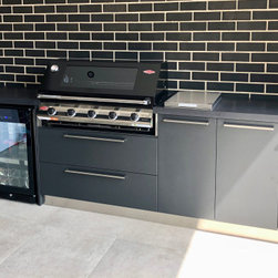 Outdoor Kitchen | Polished Concrete Benchtops, Doors and Drawers - BBQs