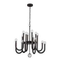 Jonathan Adler Milano 755 Deep Patina Bronze Chandelier - Chandeliers