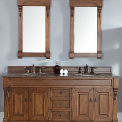 72 inch Country Oak Double Bathroom Vanity Optional Countertops - Bathroom Vanities And Sink Consoles