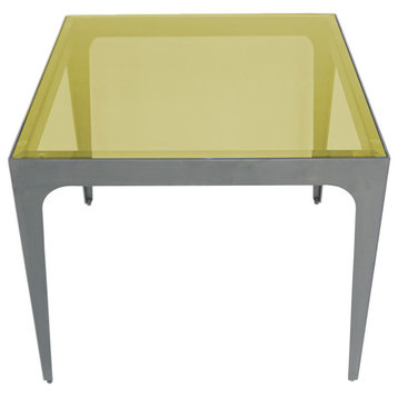 Dynasty End Table Yellow Glass Top