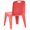 Red Plastic Stackable School Chair with Carrying Handle and 11'' Seat Height