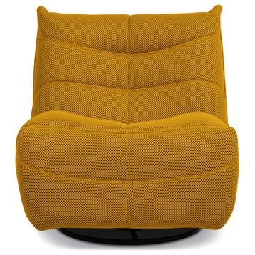 Rearden 35.5" Swivel Glider Recliner Lounge Chair, Butterscotch Yellow 3d Tech Mesh