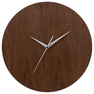 Contemporary Clocks Walnut 13" Wall Clock