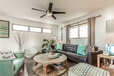 Example of a beach style living room design in Hawaii