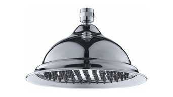 Reno 8" Round Brass Copper Rain Shower Head, Chrome