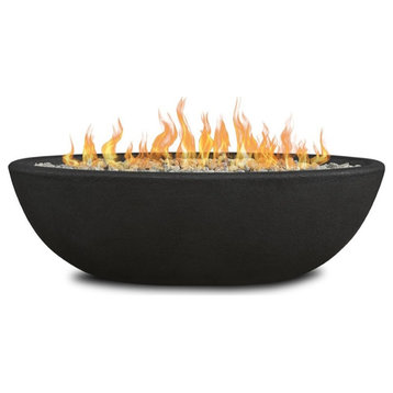 Bowery Hill Contemporary Oval Propane Fire Bowl in Shale
