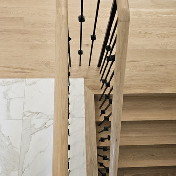 Project #120 | White Oak Staircase with Iron Balusters