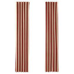 Contemporary Curtains Racing Stripe Drapery, Single Panel, Red