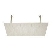 20" Rectangular Brushed Solid Stainless Steel Ultra Thin Rain Shower Head, Brush