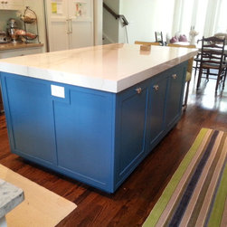 Blue and White Kitchen Island - Kitchen Islands And Kitchen Carts
