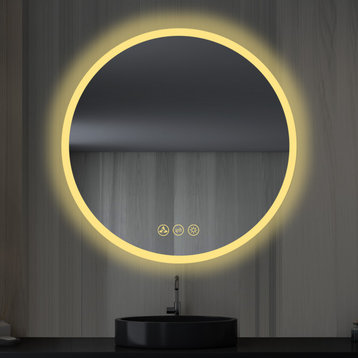 Fogless, Color Temperature Adjustable LED Mirror, 24" Round