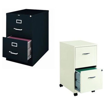 Value Pack (Set of 2) 2 Drawer File Cabinet in Black and White