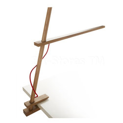 Clamp Table Lamp in White Oak - Table Lamps