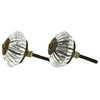 Set of 4 Clear Marigold Glass Knobs