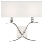 Savoy House - Savoy 9-800-2-109, Payton 2 Light Sconce - This Savoy House Payton 2-light sconce offers effortless elegance to brighten any space. Thin, pointed arms intersect and are paired with a crisp white linen shade that will provide comfortable, useful illumination. Finished in polished nickel. Sconces add a touch of style and light to any wall, including but certainly not limited to hallways, entryways, stairways, great rooms and dining rooms. You will also often see a pair of sconces flanking a bathroom vanity mirror to provide an even, flattering wash of light. Bulbs not included. The polished nickel finish can be paired with nickel hardware or mixed with hardware in other fixtures. The understated look of the Payton makes it a smart addition to a variety of spaces and decor styles. When you choose a Savoy House lighting fixture, you can be certain you`ve selected a piece that will withstand the test of time.