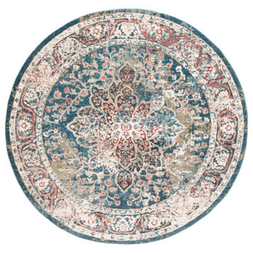 Safavieh Carlyle Collection CYL215J Rug, Turquoise/Ivory, 6'7" X 6'7" Round