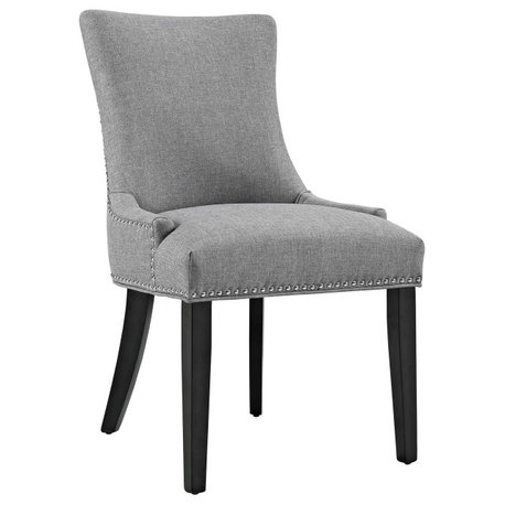 Marquis Upholstered Fabric Dining Chair, Light Gray