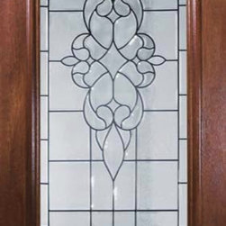 Slab Single Door 96 Mahogany Courtlandt Round Top Radius Lite Glass - Front Doors