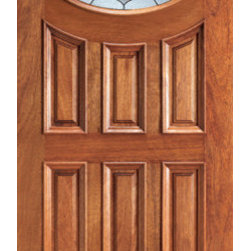 Mahogany Oval Lite Exterior Single Door - Front Doors