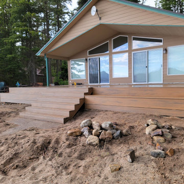 Front steps and bench seating