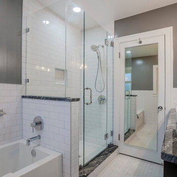 Streamlined Modern Bathroom with Walk-In Shower and Tub Combo