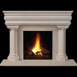 Beaumont Stone Fireplace Mantel - Indoor Fireplaces